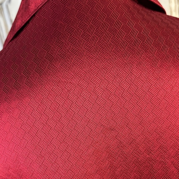 Silk Hemp Life Red Silk Satin Button-Up Pajama Top Button Down Shirt - Picture 10 of 12